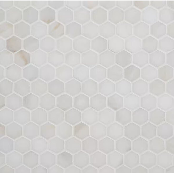 White Jade Hexagon Polished Marble Mosaic Tile