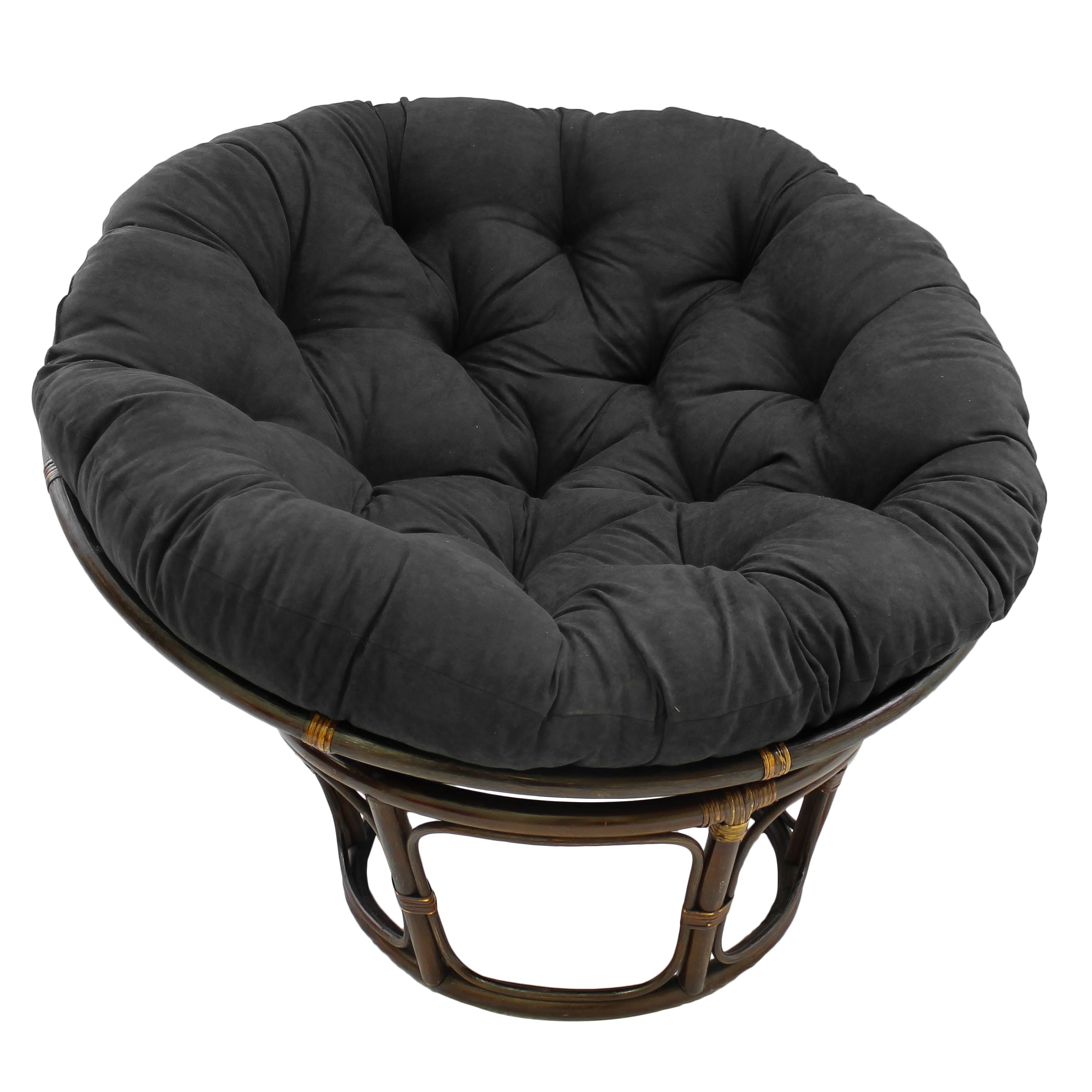 44-inch Solid Micro Suede Papasan Cushion (Fits 42-inch Papasan Frame) - Black