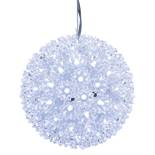 6" Starlight Sphere Christmas Ornament with Cool White Wide Angle LED Lights