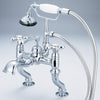 Vintage Classic Adjustable Center Deck Mount Tub Faucet with Handshower, Chrome (#389)