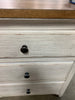 Ayden 30'' Tall 3 - Drawer Solid Wood Nightstand in Antique White/Chestnut