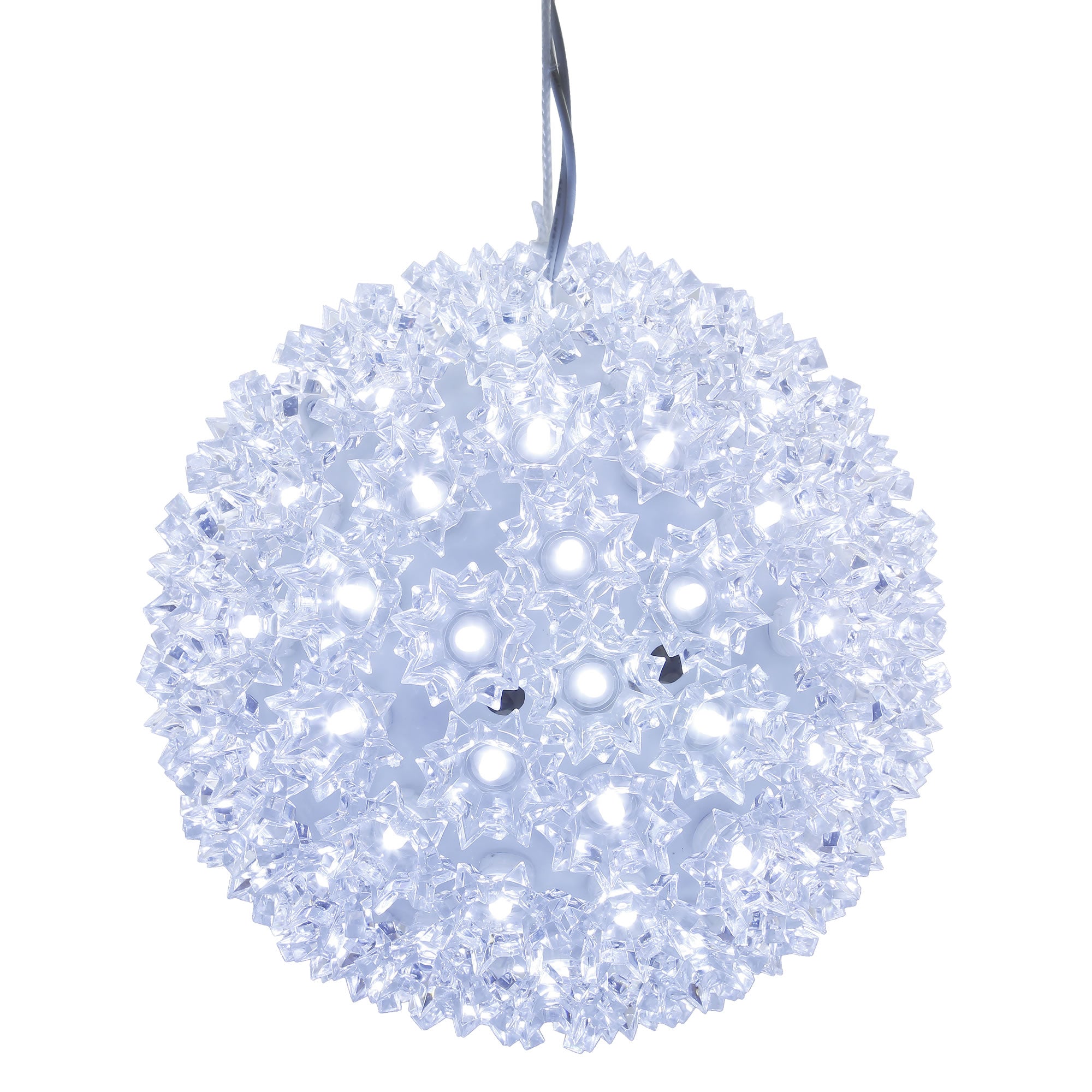 6" Starlight Sphere Christmas Ornament with Cool White Wide Angle LED Lights