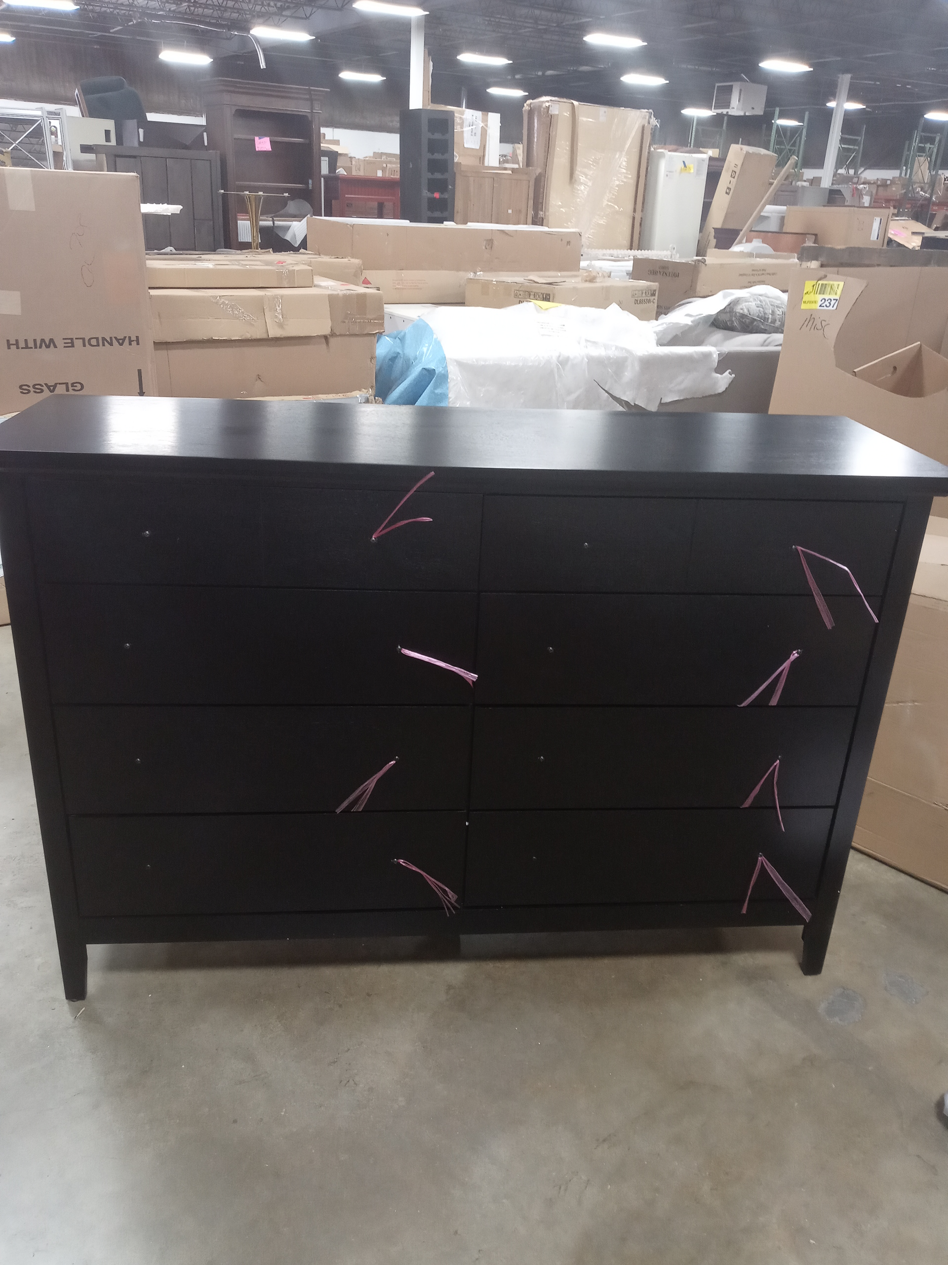 Black Sonja 8 Drawer  Double Dresser CL959