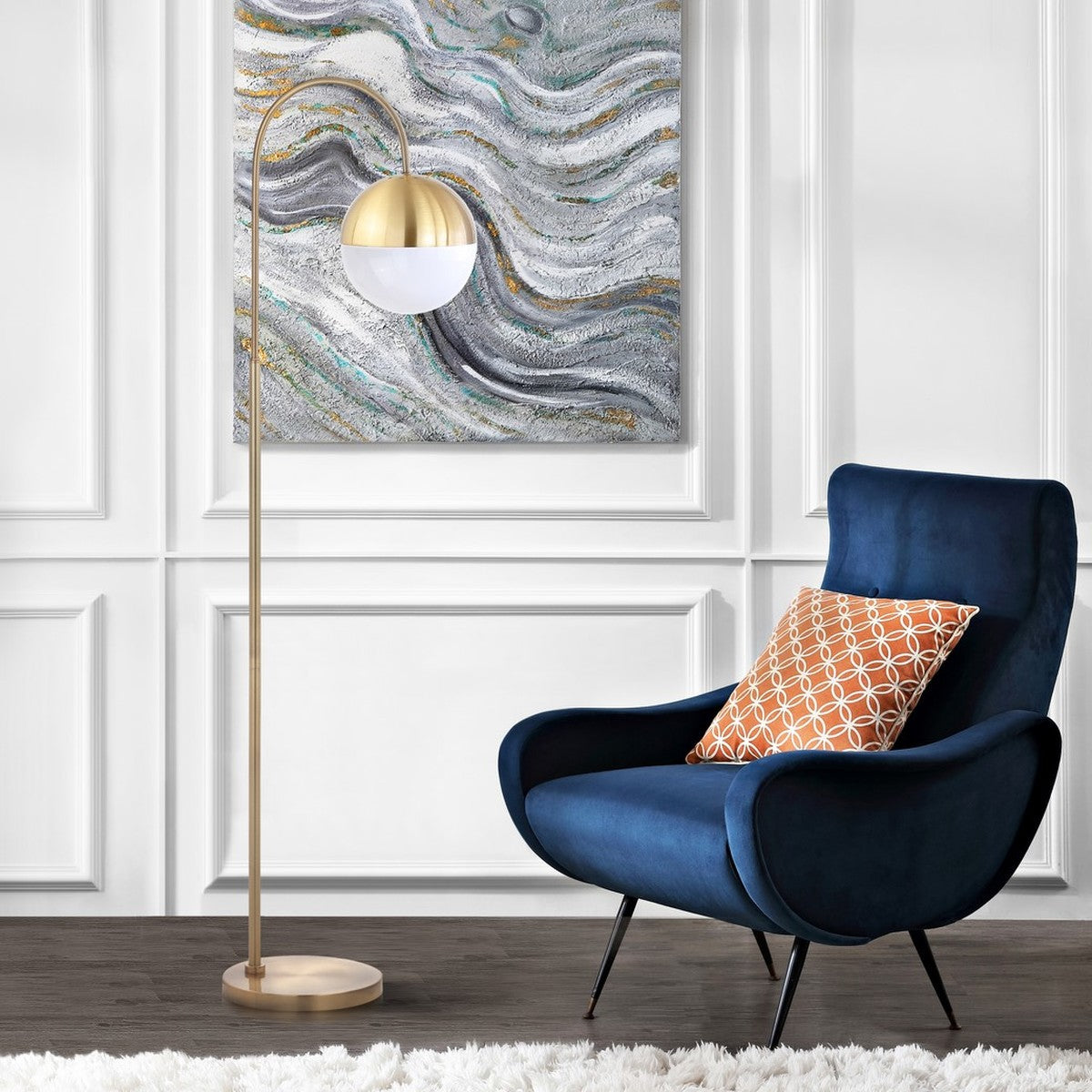 56-inch Jonas Brass LED Floor Lamp #CR2123
