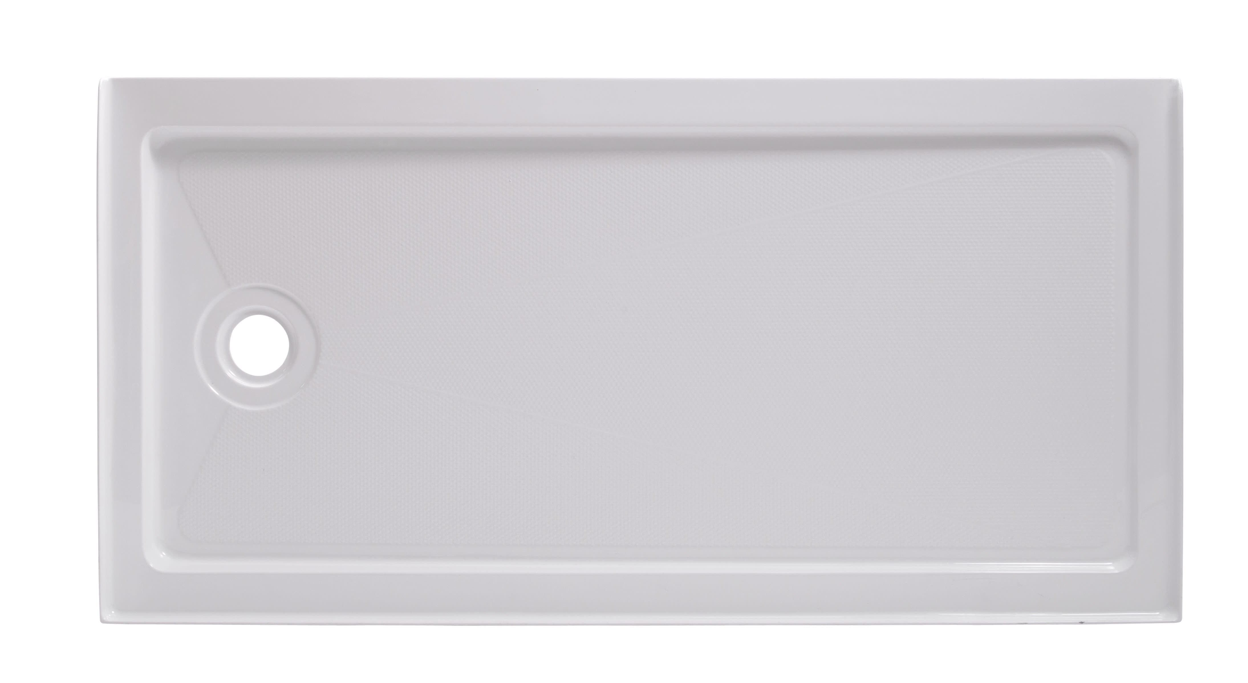 60" x 32" Rectangular Shower Base with Single Threshold and Left Drain