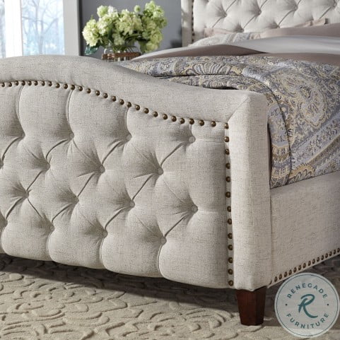 Beige Upholstered Cal. King Panel Headboard *As Is* KBO114