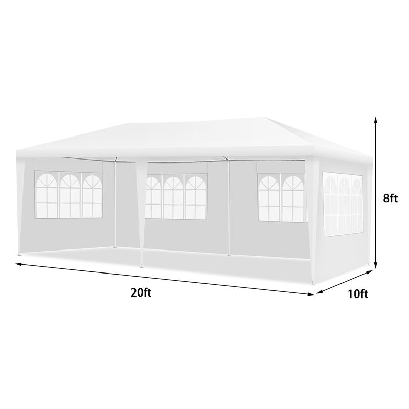 (AS IS) 20 Ft. W x 10 Ft. D Steel Party Tent HAB152
