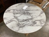 (AS IS) Modrest Holly Modern White & Gold Round Dining Table KBO327 (2 boxes)
