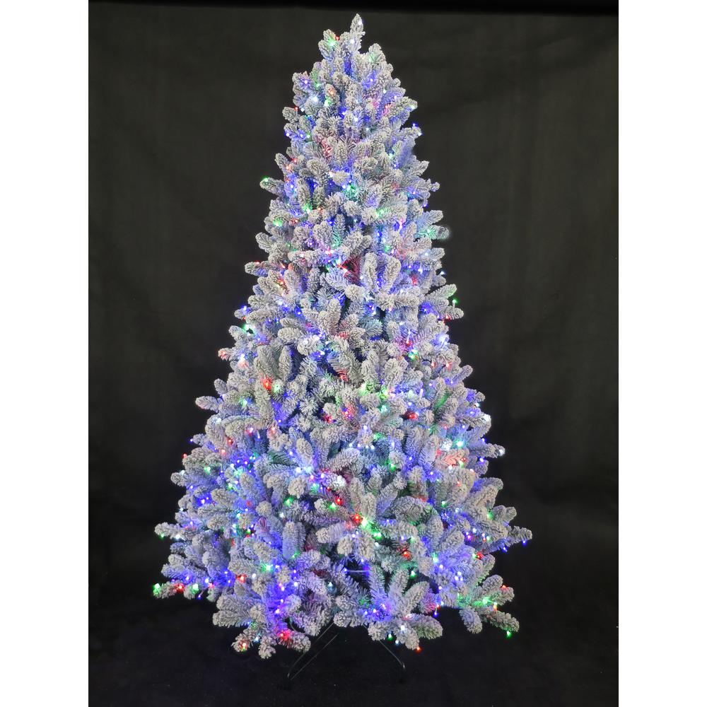 7.5' Starry Light LED Flocked Fraser with Multicolor Lights (#K6608)