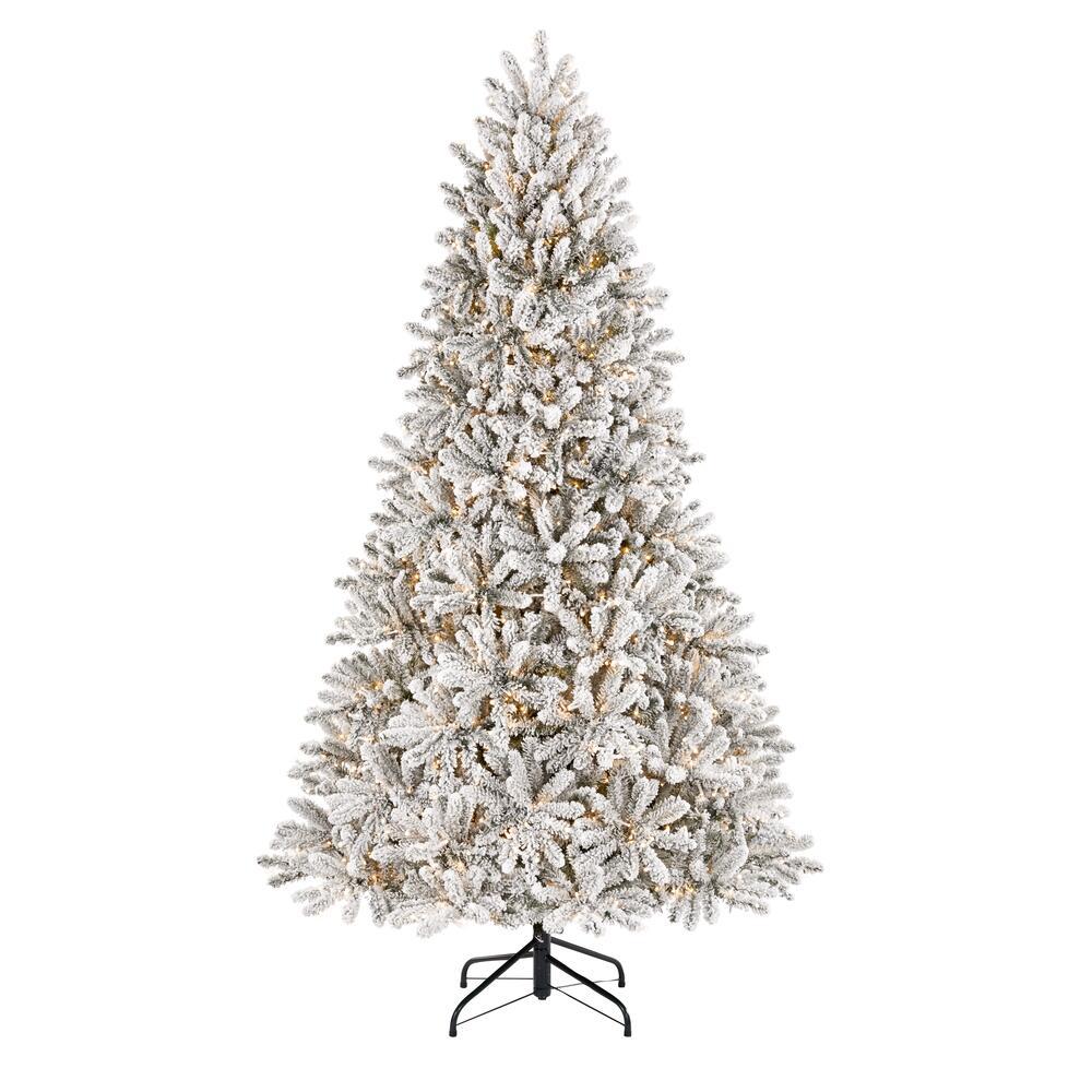 7.5' Starry Light LED Flocked Fraser with Multicolor Lights (#K6608)