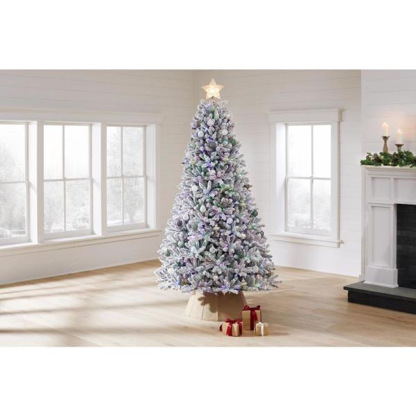 7.5' Starry Light LED Flocked Fraser with Multicolor Lights (#K6608)