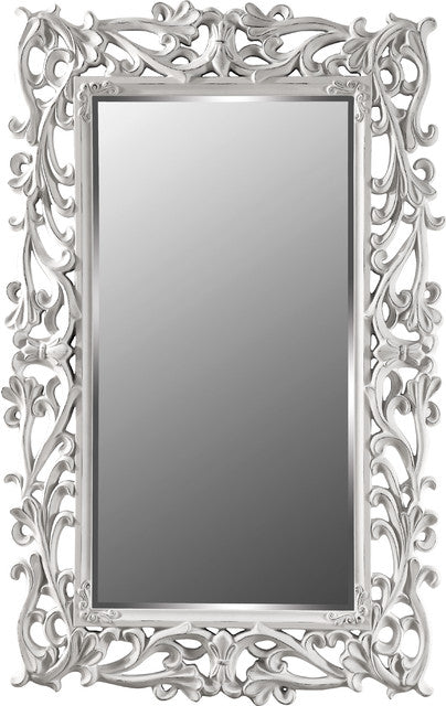 Eloise Wall Mirror, White Wood - 76