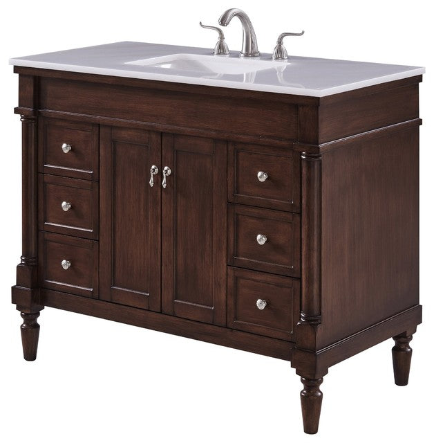 42" Single Bathroom  Vanity Set, Walnut OP039