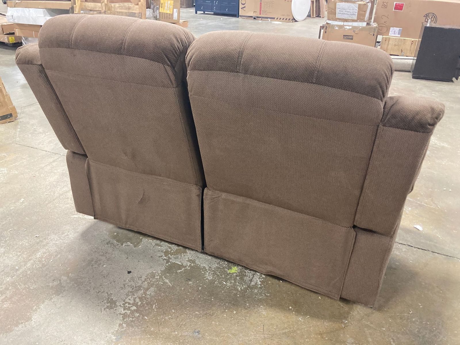 Bill 60 in. Brown  Polyester 2-Seater Reclining Loveseat with Square Arms OP029