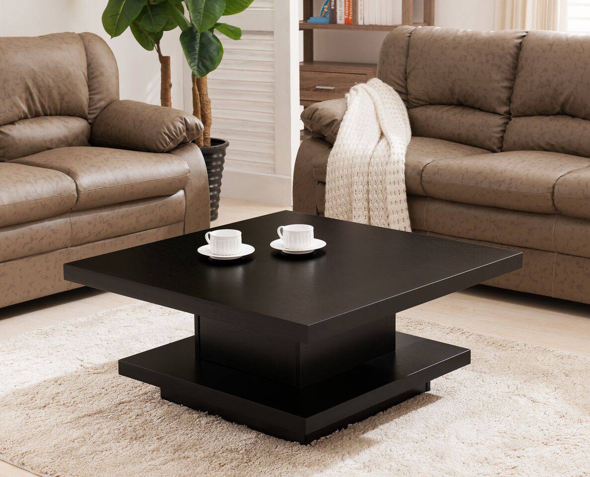 Black Center Compartment Coffee Table