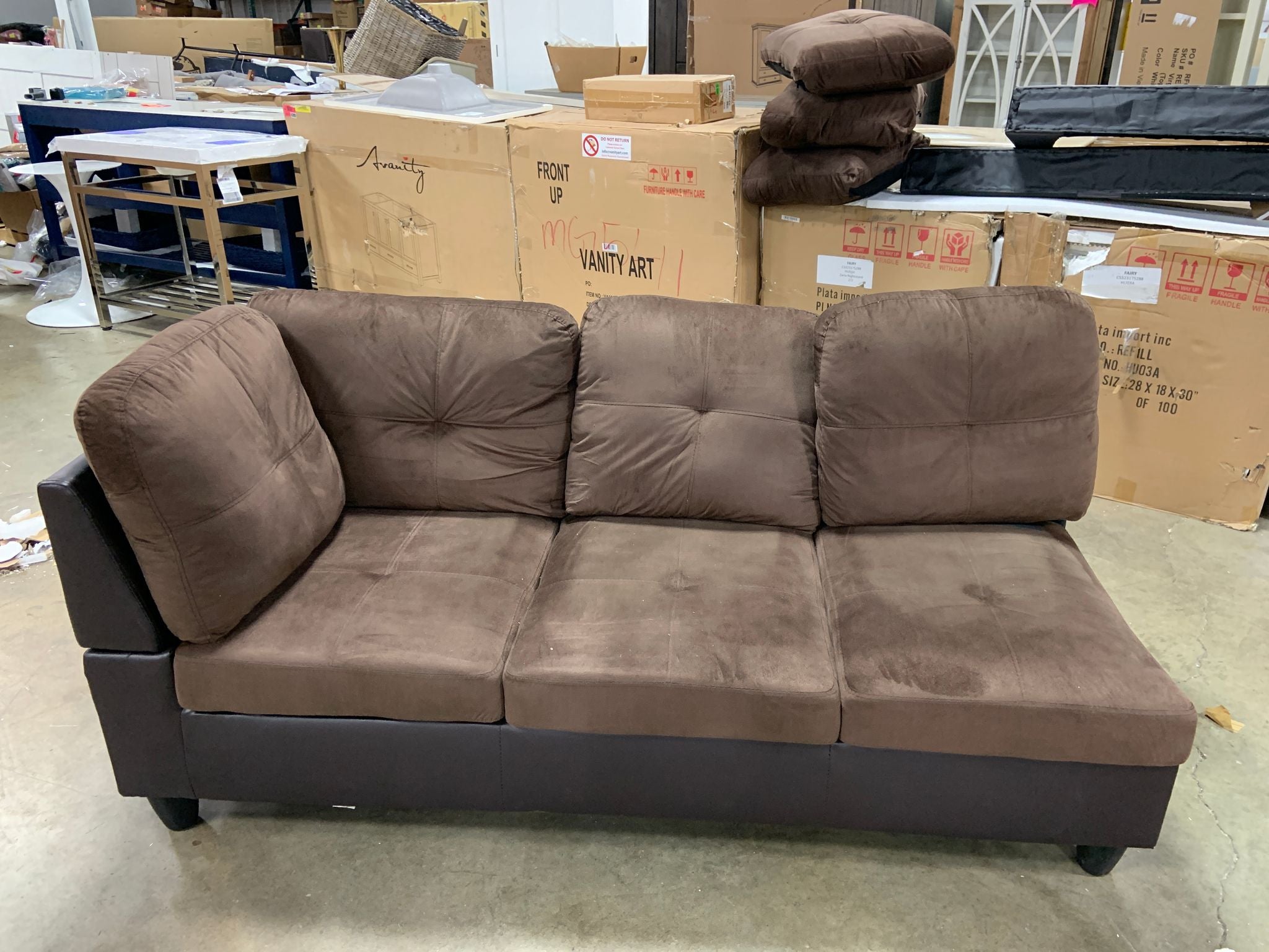 Plumlee 103.5" Wide Microfiber/Microsuede Corner Sectional Piece (As Is) SHB176