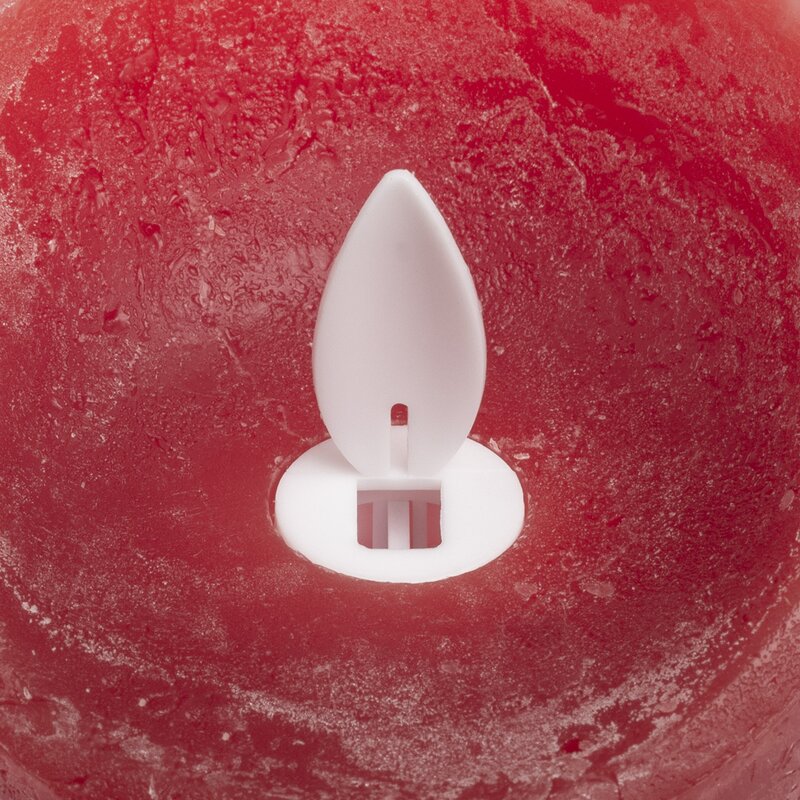 7" H x 3" W x 3" D Raspberry/Red iFlicker Unscented Flameless Candle, (Set of 2)
