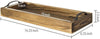 16-inch Dark Brown Burnt Wood Rectangular Tray, Bathroom Vanity Tray with Brass Metal Handles VB557