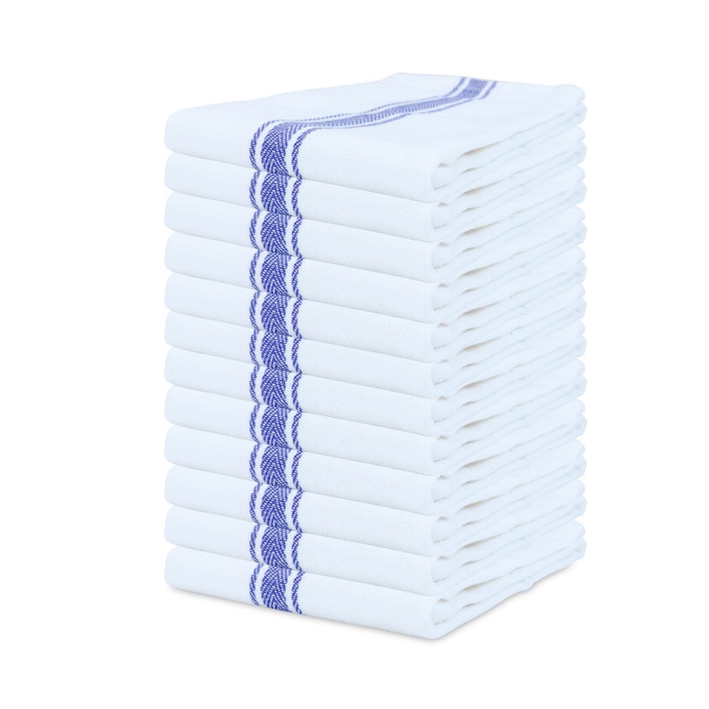 12 Piece Herringbone Pattern Kitchen Dish Towel Set #HA1057