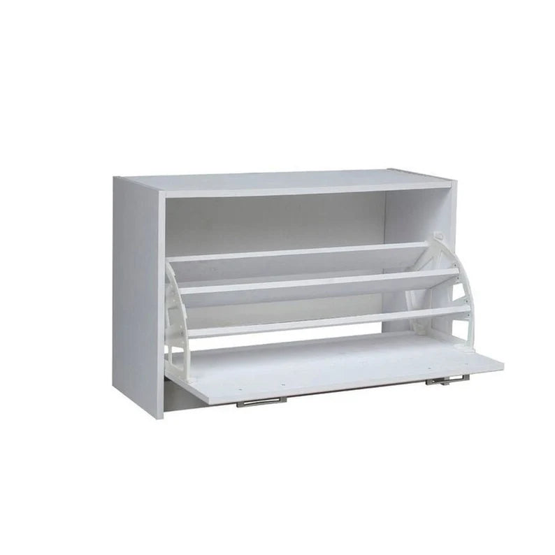 White single 12-pair shoe storage cabinet shelf shelves 19.3'' H x 29.3'' W x 11.3'' D