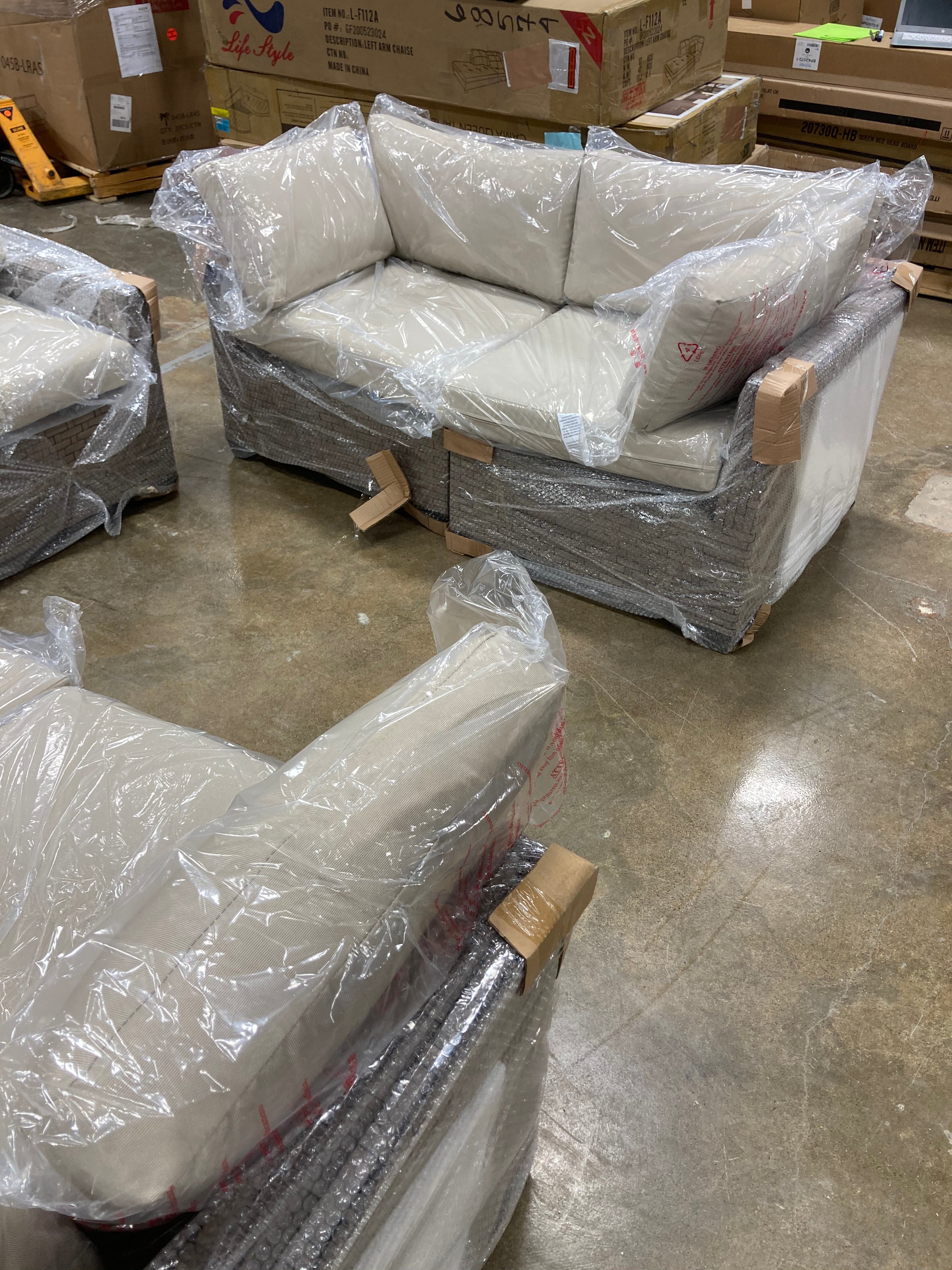 5 Piece Patio Seating Group, Wheat - OP004 (5 PIECES + 14 CUSHIONS)