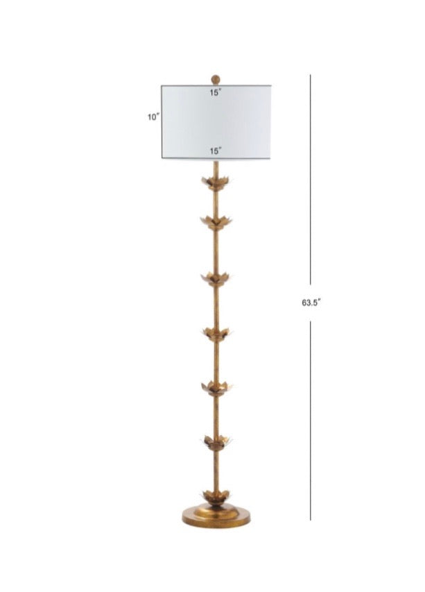 Landen Leaf LED Floor Lamp in Gold CG1154