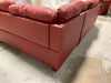 95” Red Faux Leather Sectional *As Is*