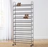 Shiny Chrome Riddleville 50 Pair Shoe Rack CG1334
