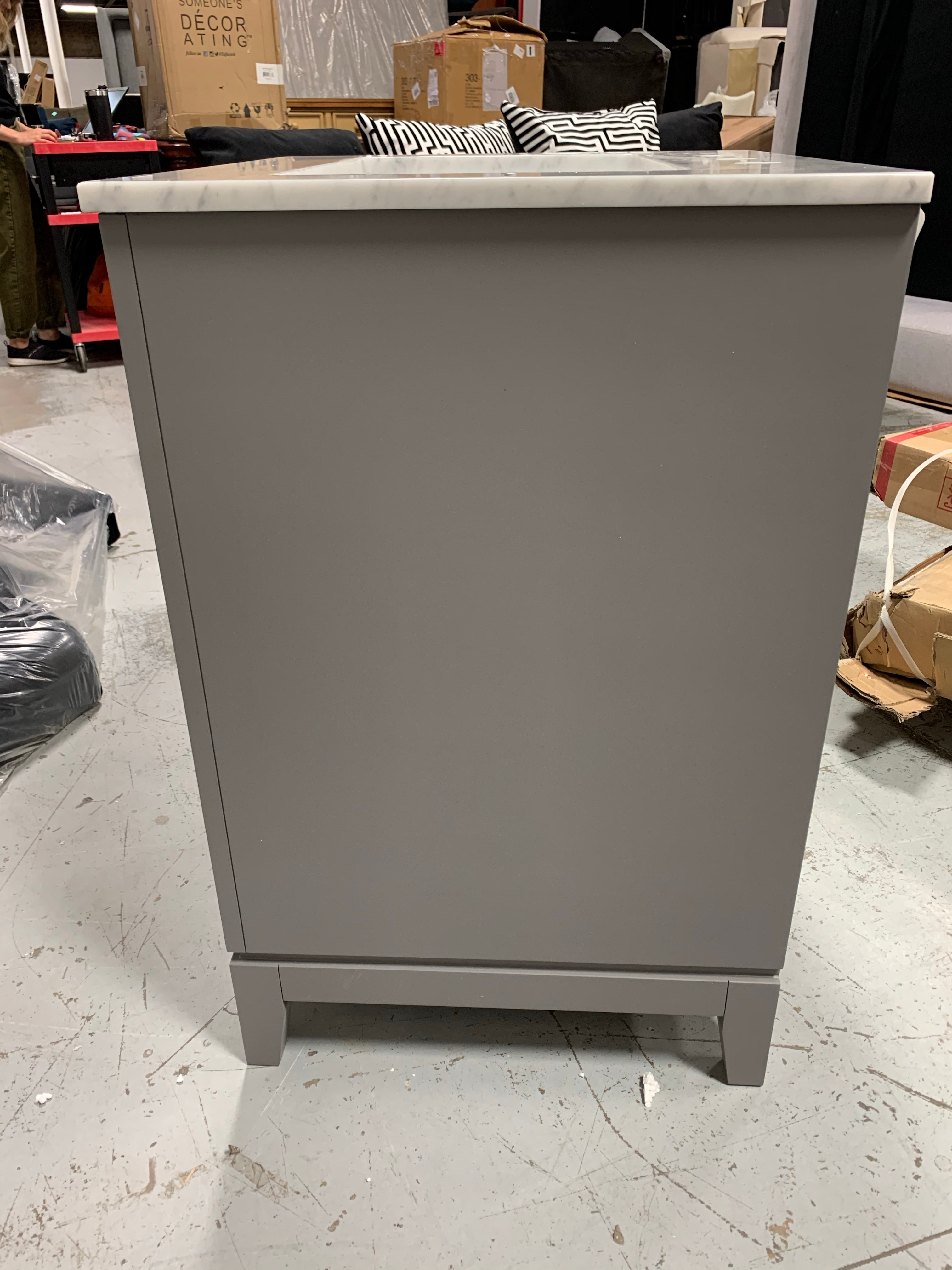 24" Single Sink Carrara White Marble "Elizabeth" Vanity