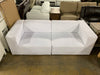 Mingle White 2 Piece Upholstered Fabric Sectional Sofa Set