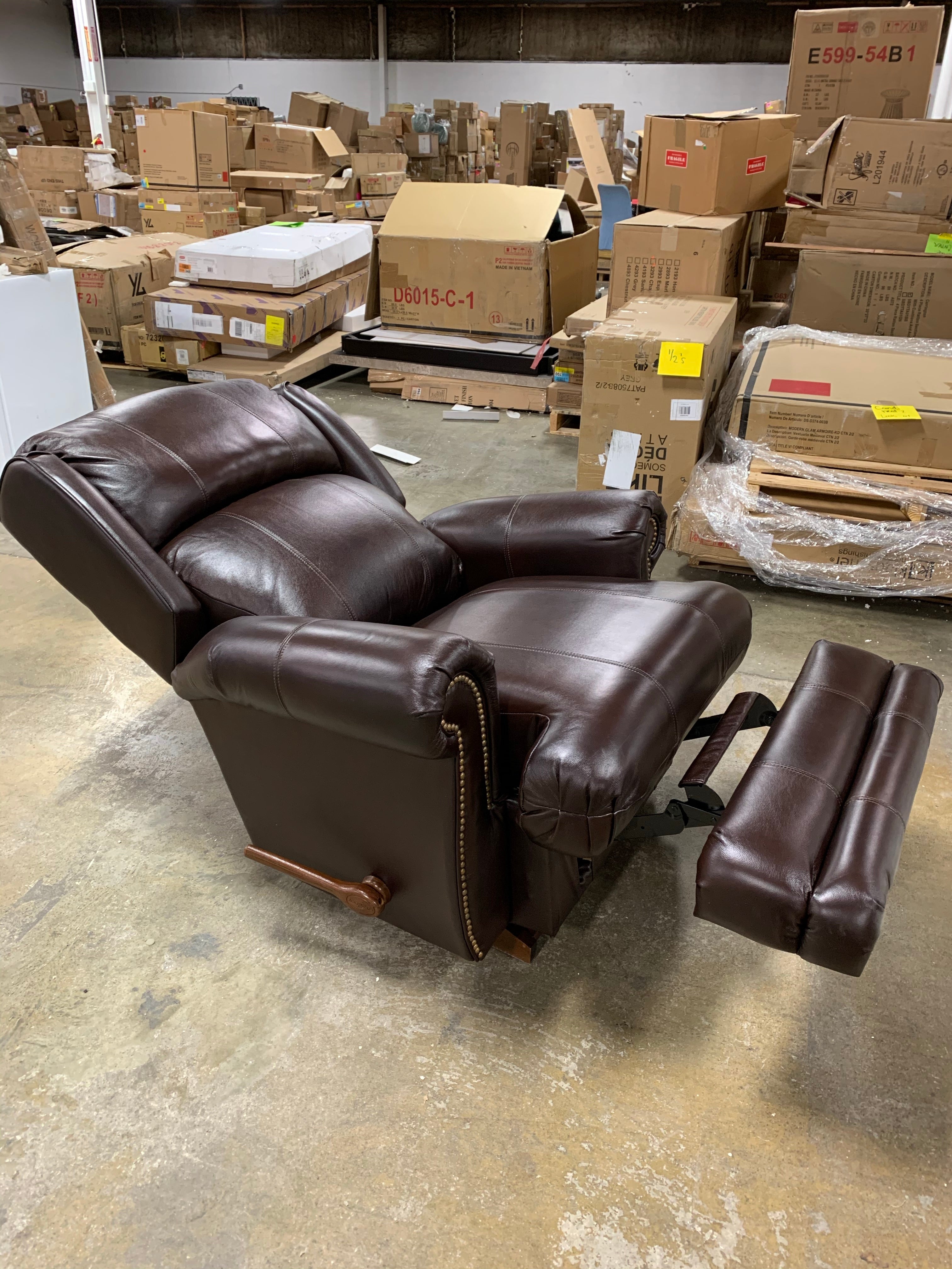 La-Z-Boy Kirkwood Genuine Leather Manual Recliner, Walnut