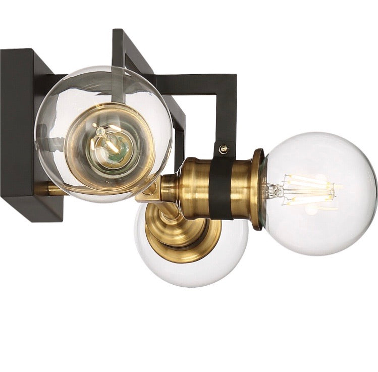 17" Leibowitz 3-Light Dimmable Warm Brass / Black Bath Bar CG1198