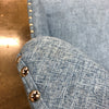 Blue Button Tufted Accent Chair with Nailhead