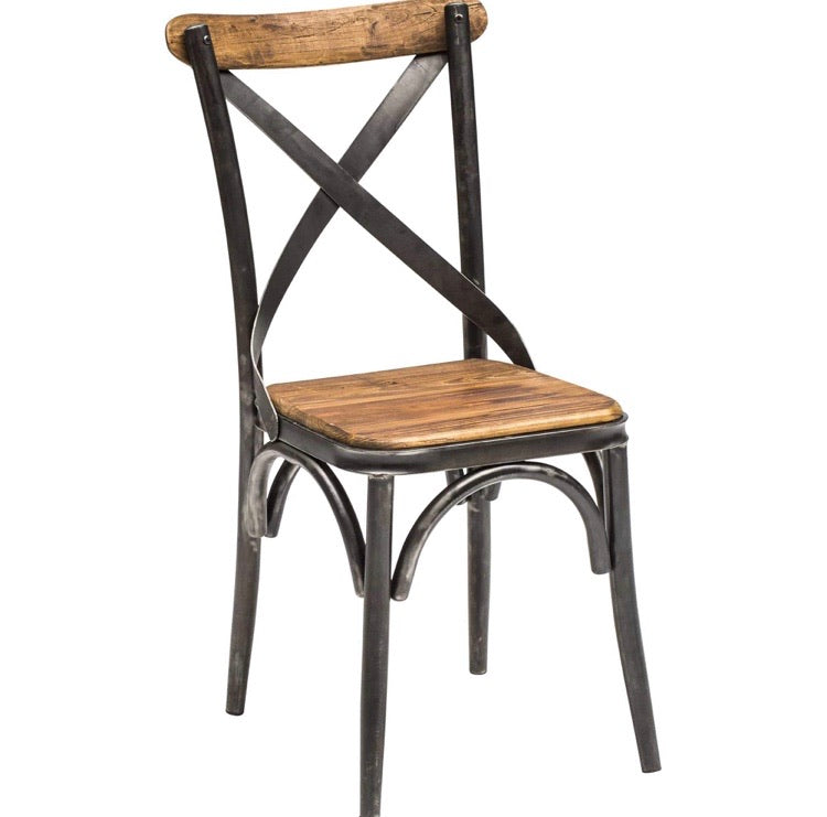 (Set of 4) Bentley Industrial Crossback Side Chairs CG1488