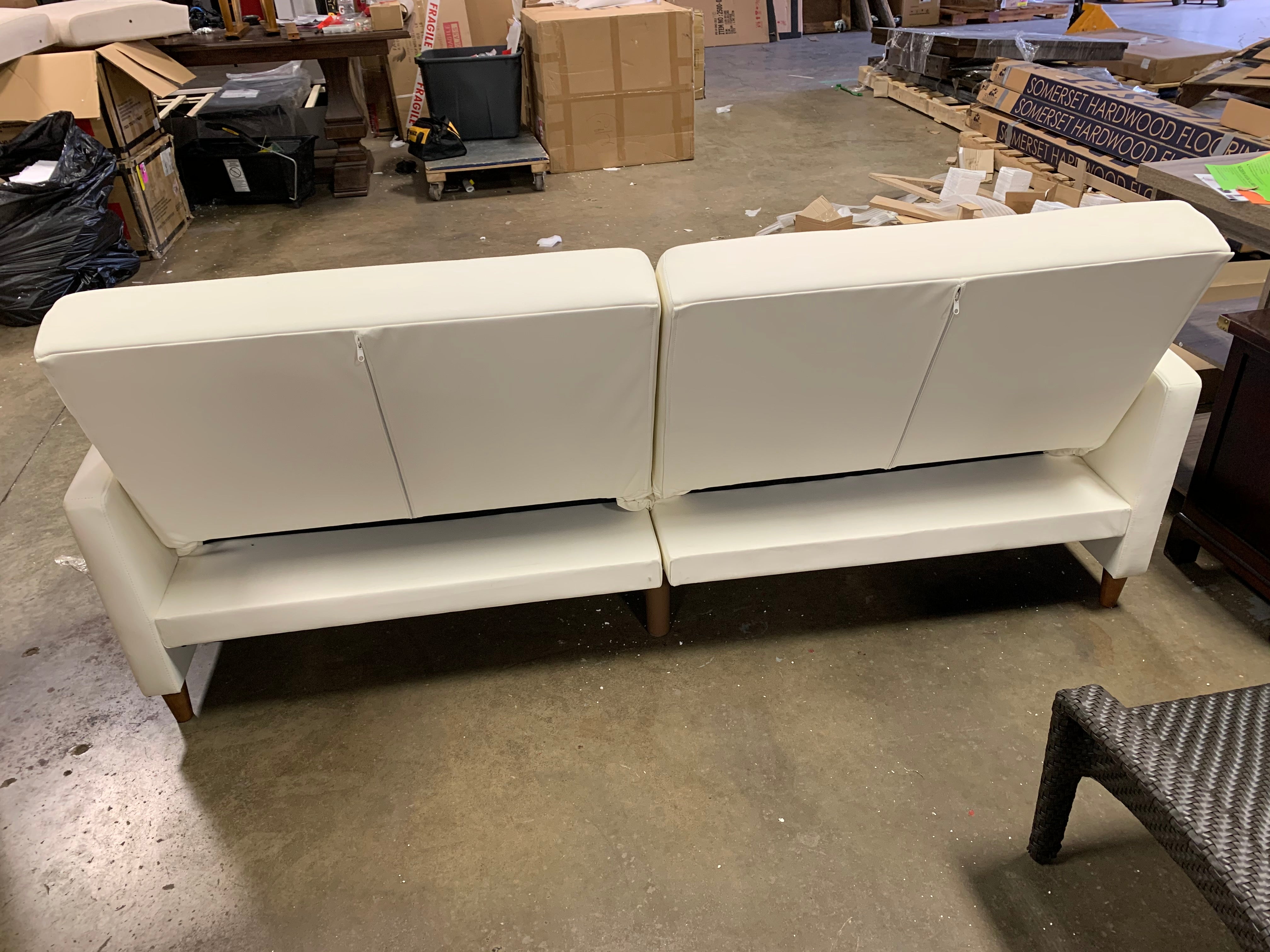 Benitez Full 76" Convertible Sofa, White