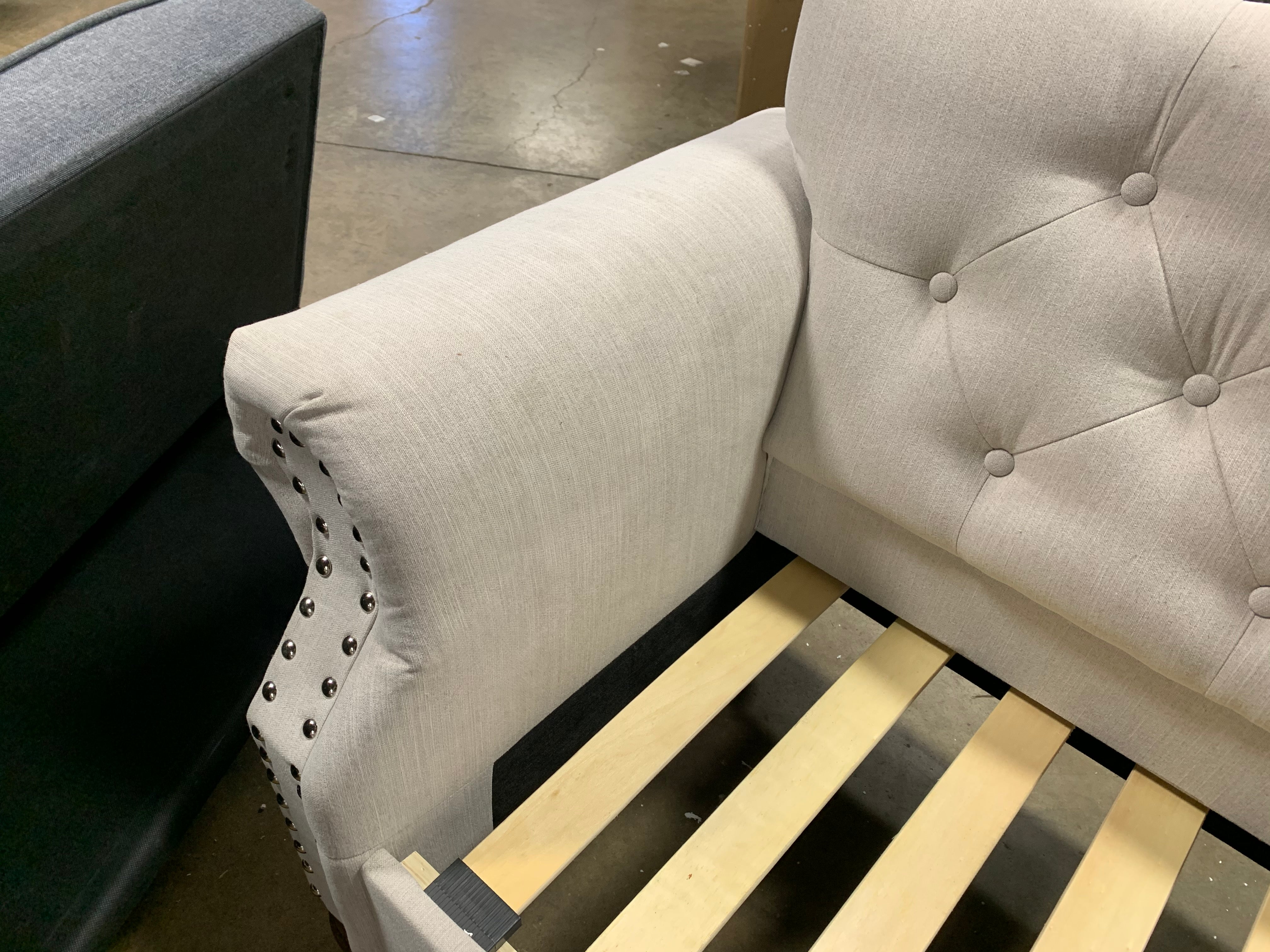 Severn 64.75" Rolled Arms Beige Loveseat *No Seat Cushions, As Is*