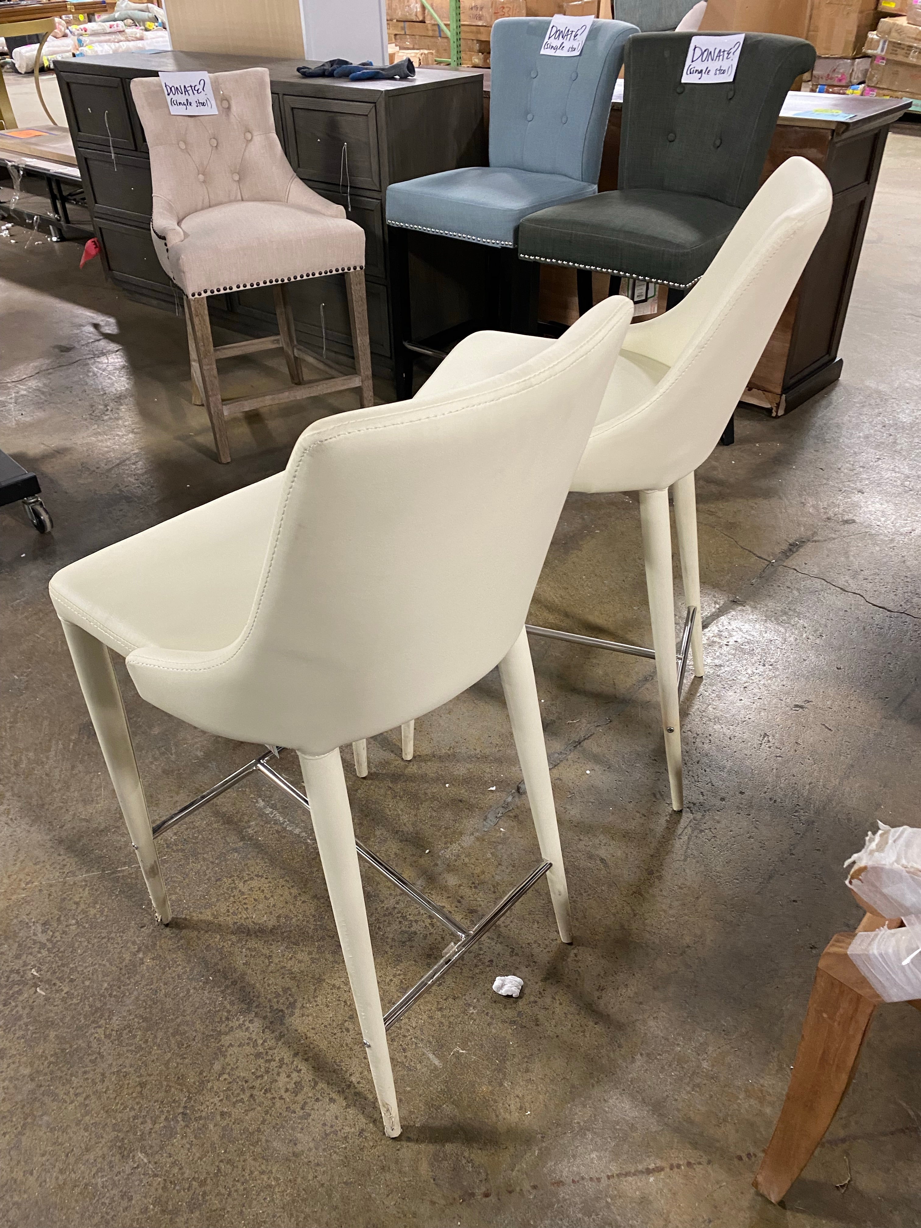 (AS IS) Summerset 26" Buttercream Counter Stool (Set of 2)