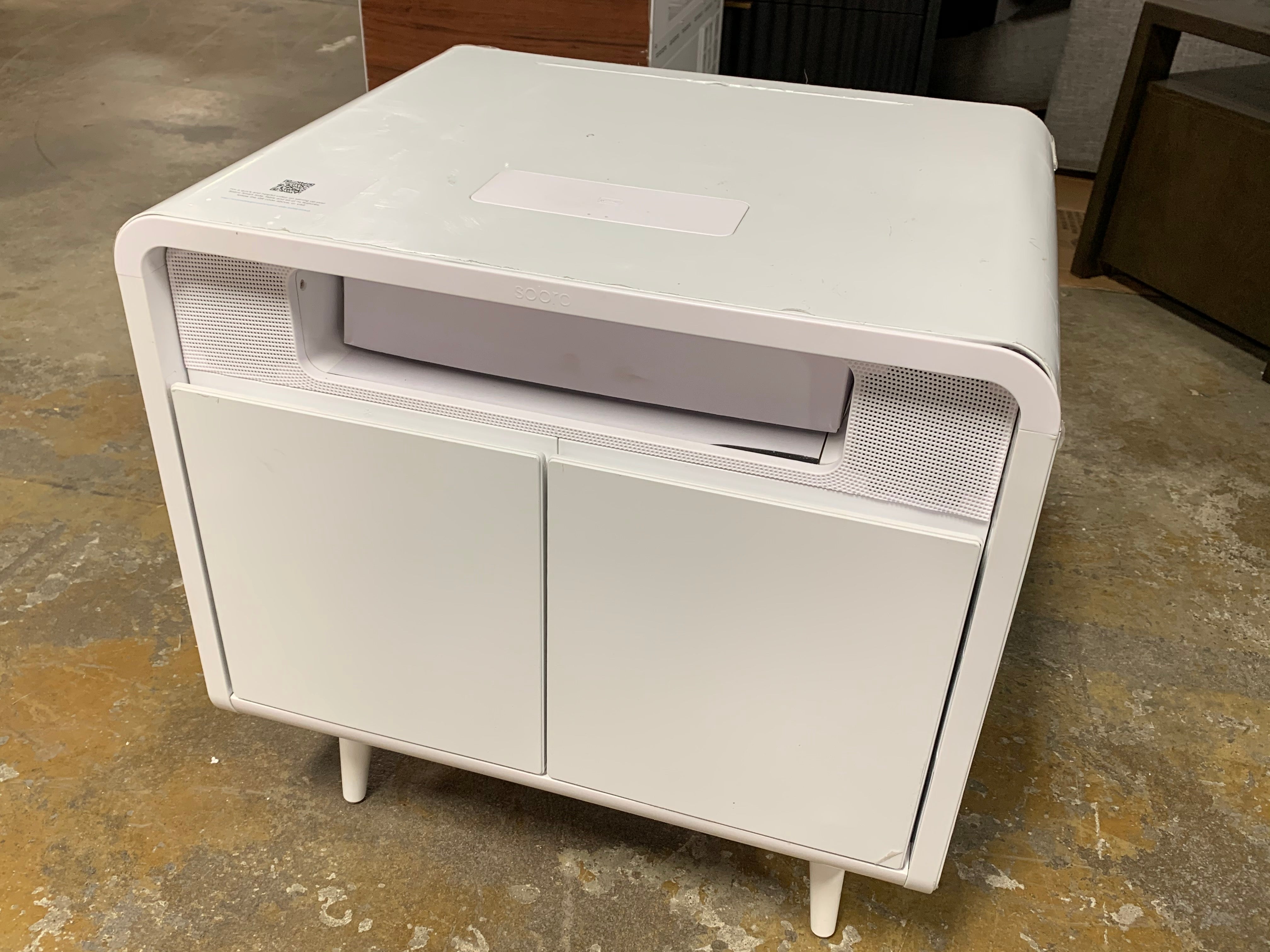 White Sobro Smart End Table with Built-In Outlets *As Is*