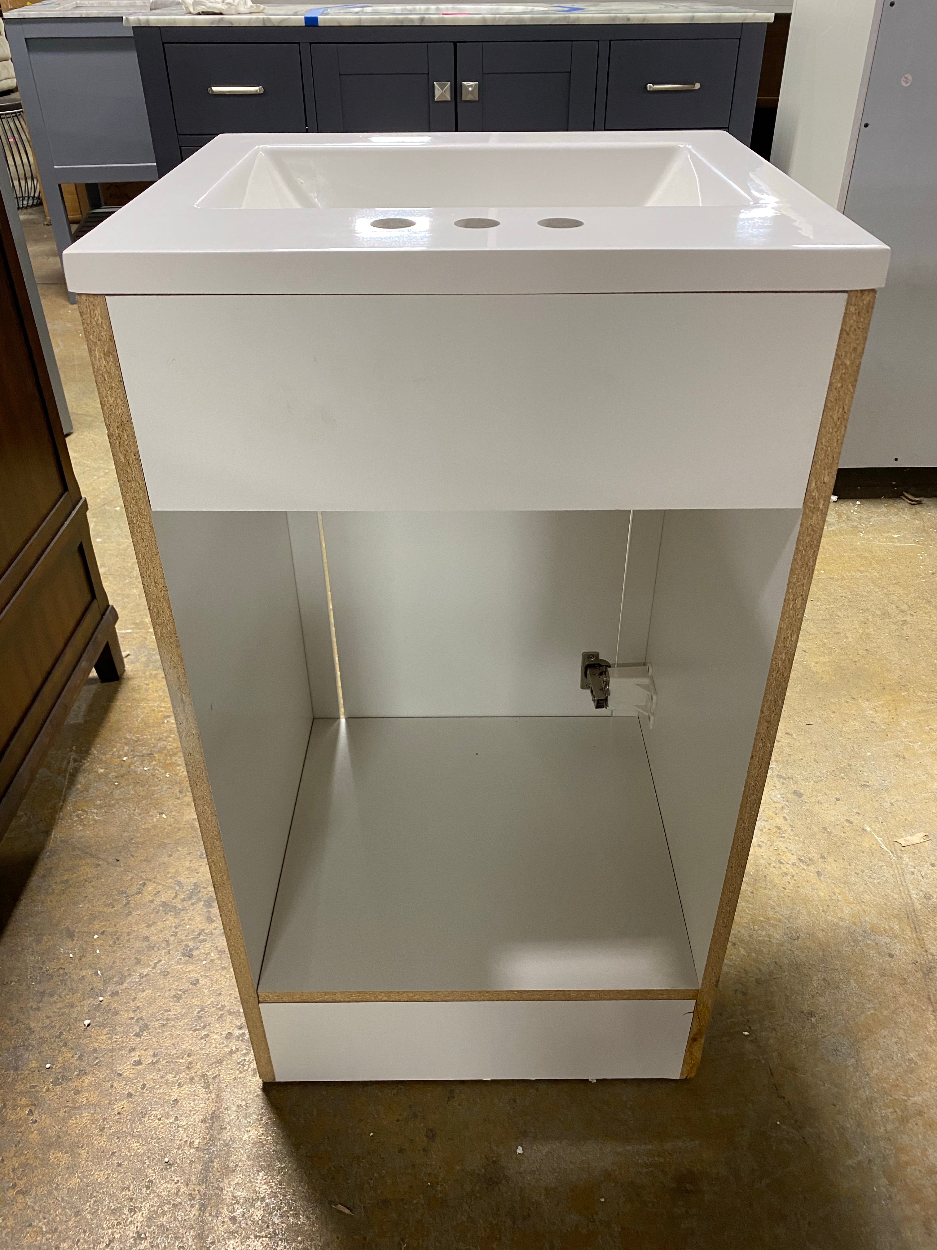 White 18" Single Sink Vanity