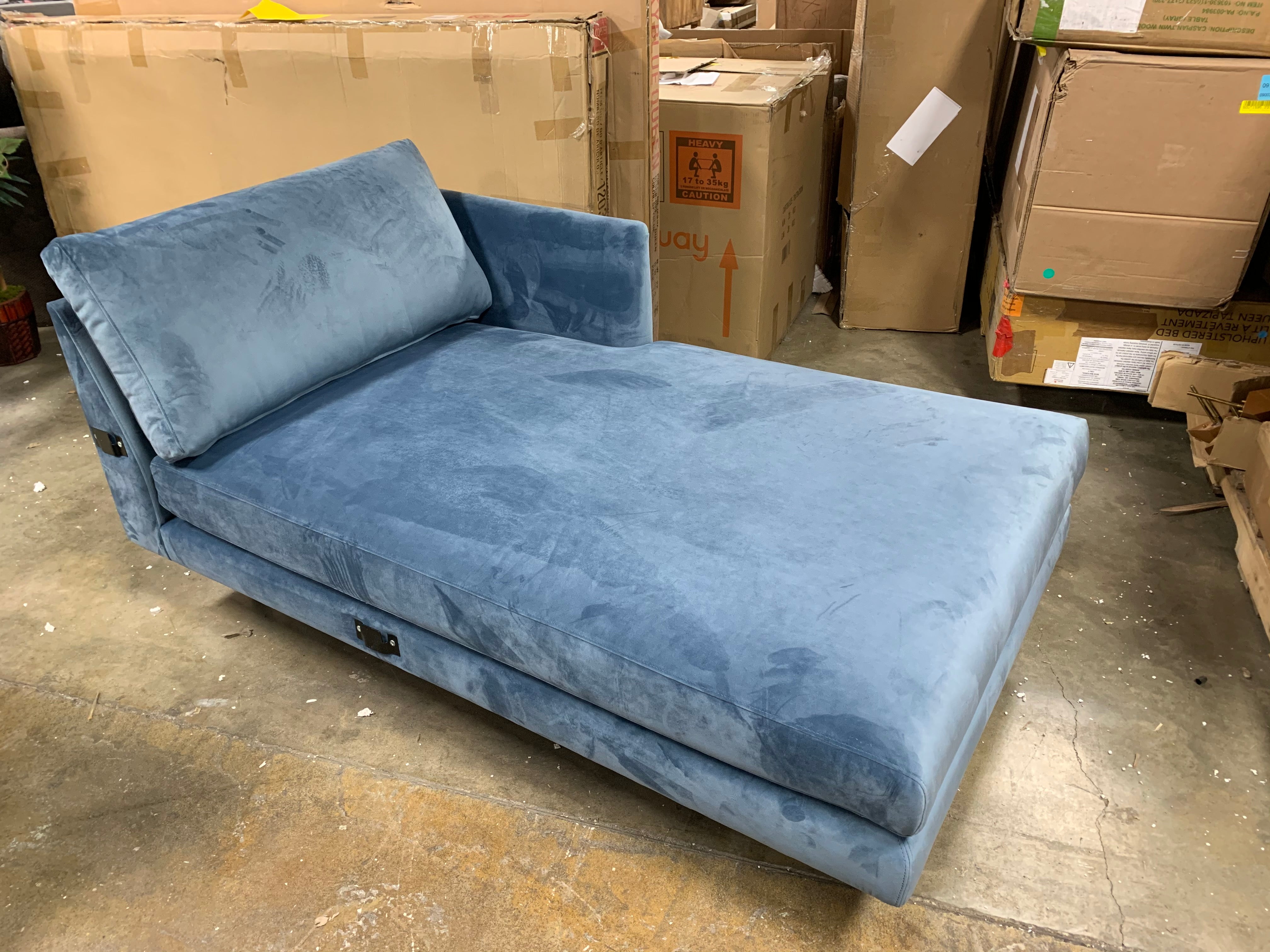 Blue Velvet Chaise Lounge *As Is*