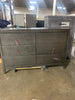 Benjara 6 Drawer Wooden Dresser with Embossed Textured Details, Dark Gray KBO235