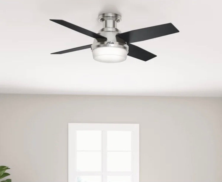 44" Dempsey Low Profile 4 - Blade LED Flush Mount Ceiling Fan CG1813