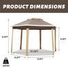 12’ x 10’ Hexagon Outdoor Pop-Up Gazebo with Mosquito Netting
