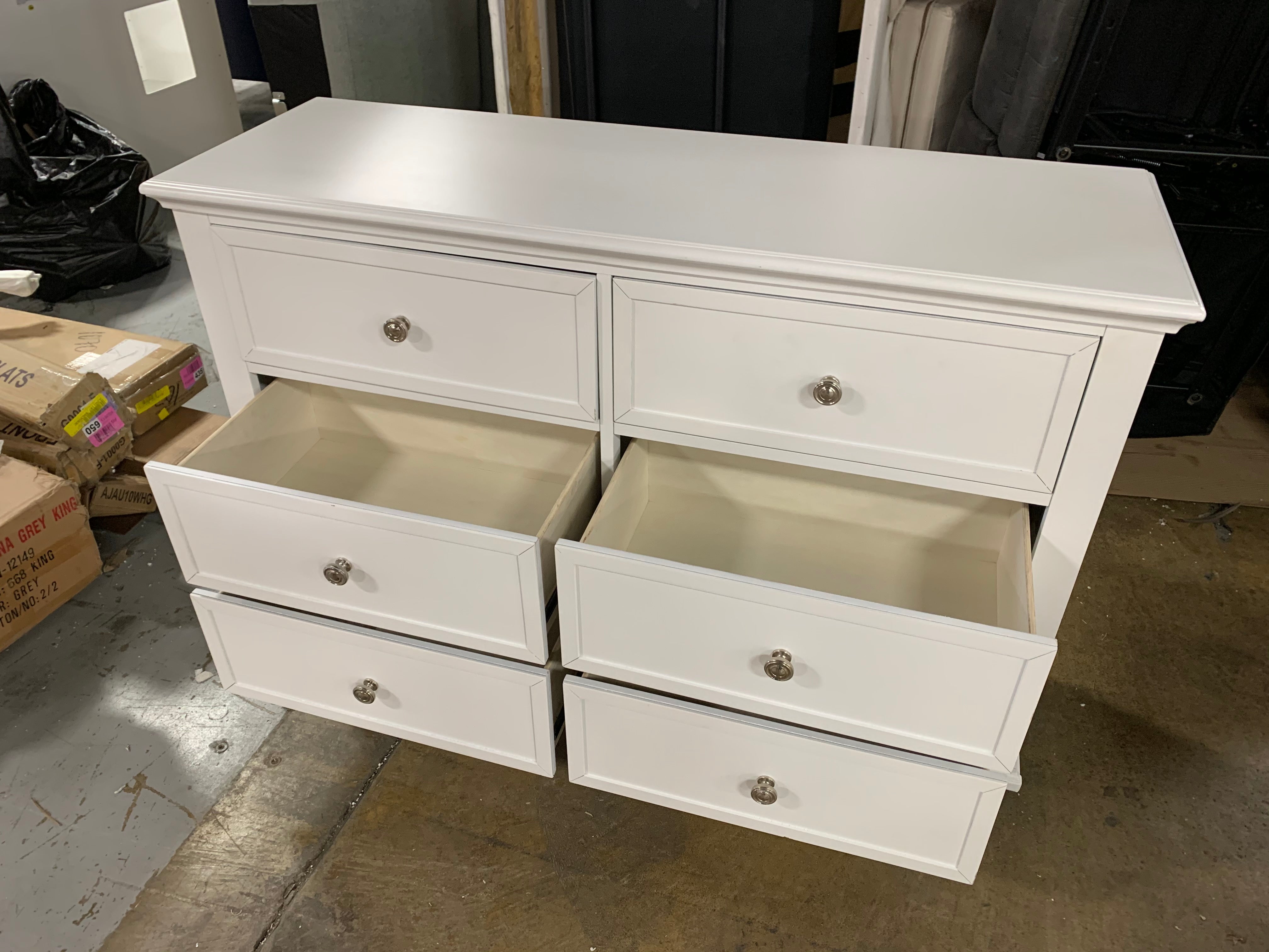 White Ballinger 6 Drawer Double Dresser