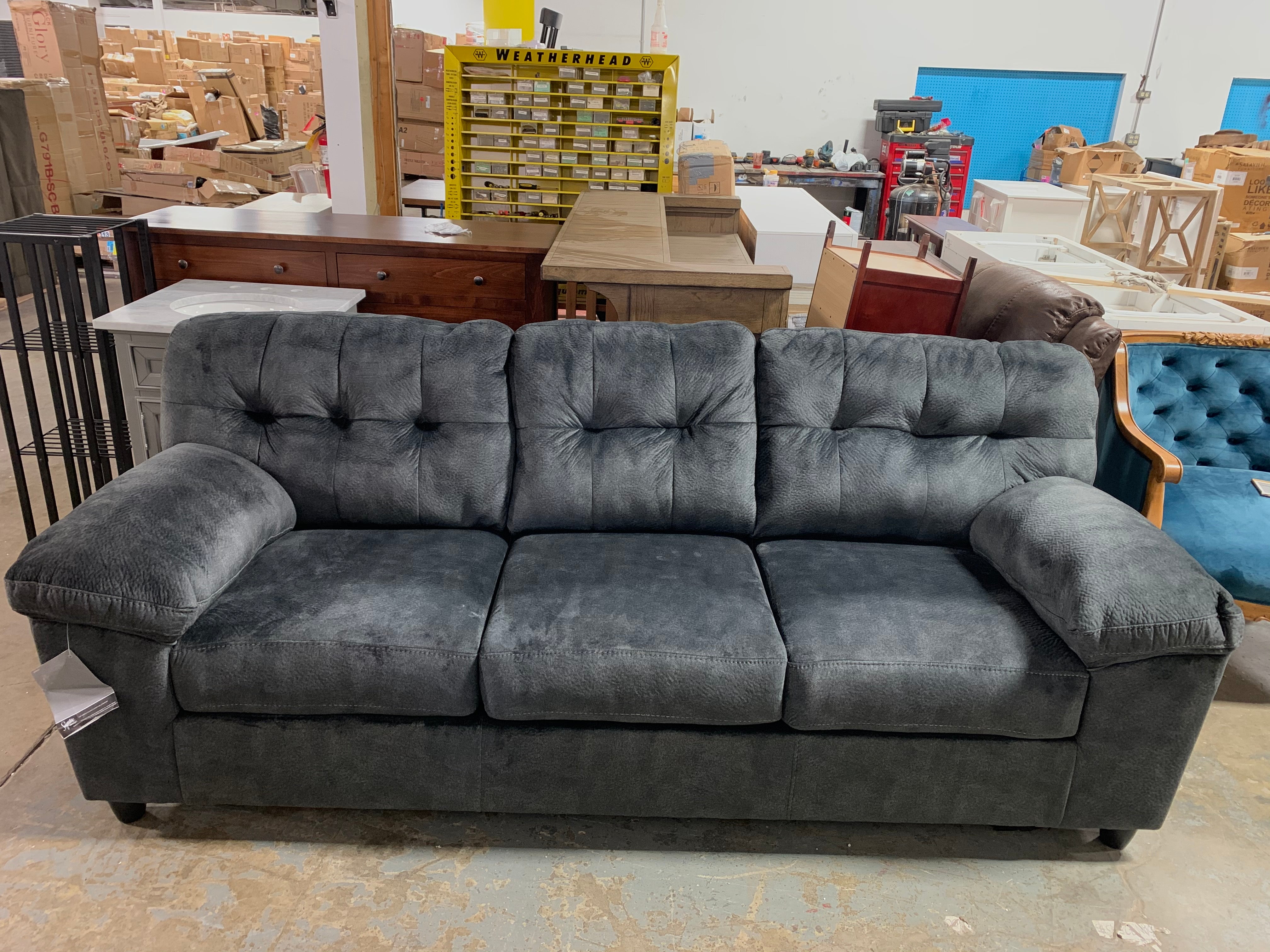 91.5" Pillow Top Arm Sofa, Charcoal