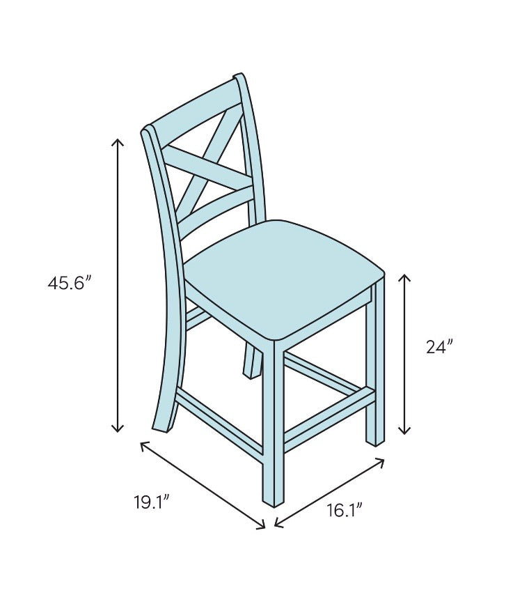 (Set of 2) Gray Altamirano Solid Wood 24" Counter Stool CG803