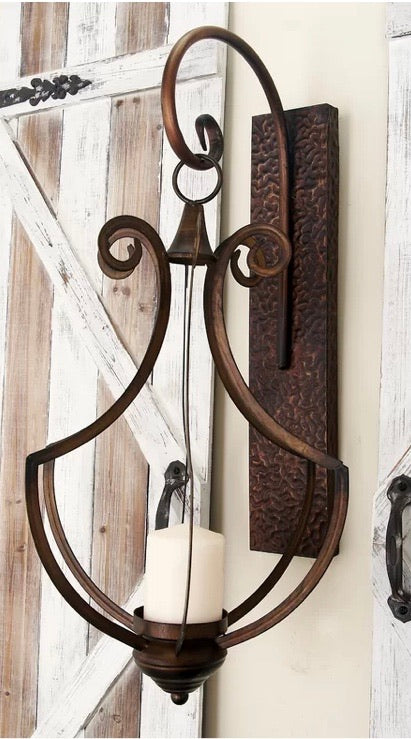 (Set of 2) Tall Iron Wall Sconces LX3023