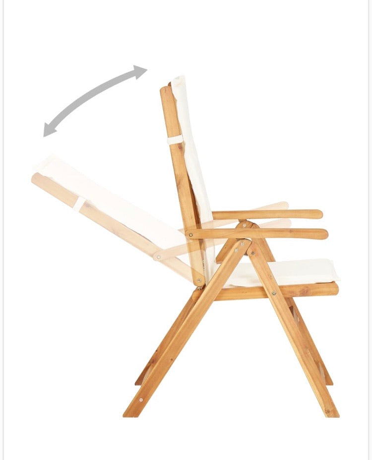(Set of 2) Reclining Acacia Wood Garden Chairs CG1481