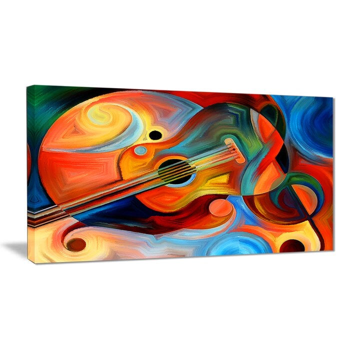 'Music and Rhythm Abstract' Graphic Art on Wrapped Canvas - 20" x 40" (#K5824)