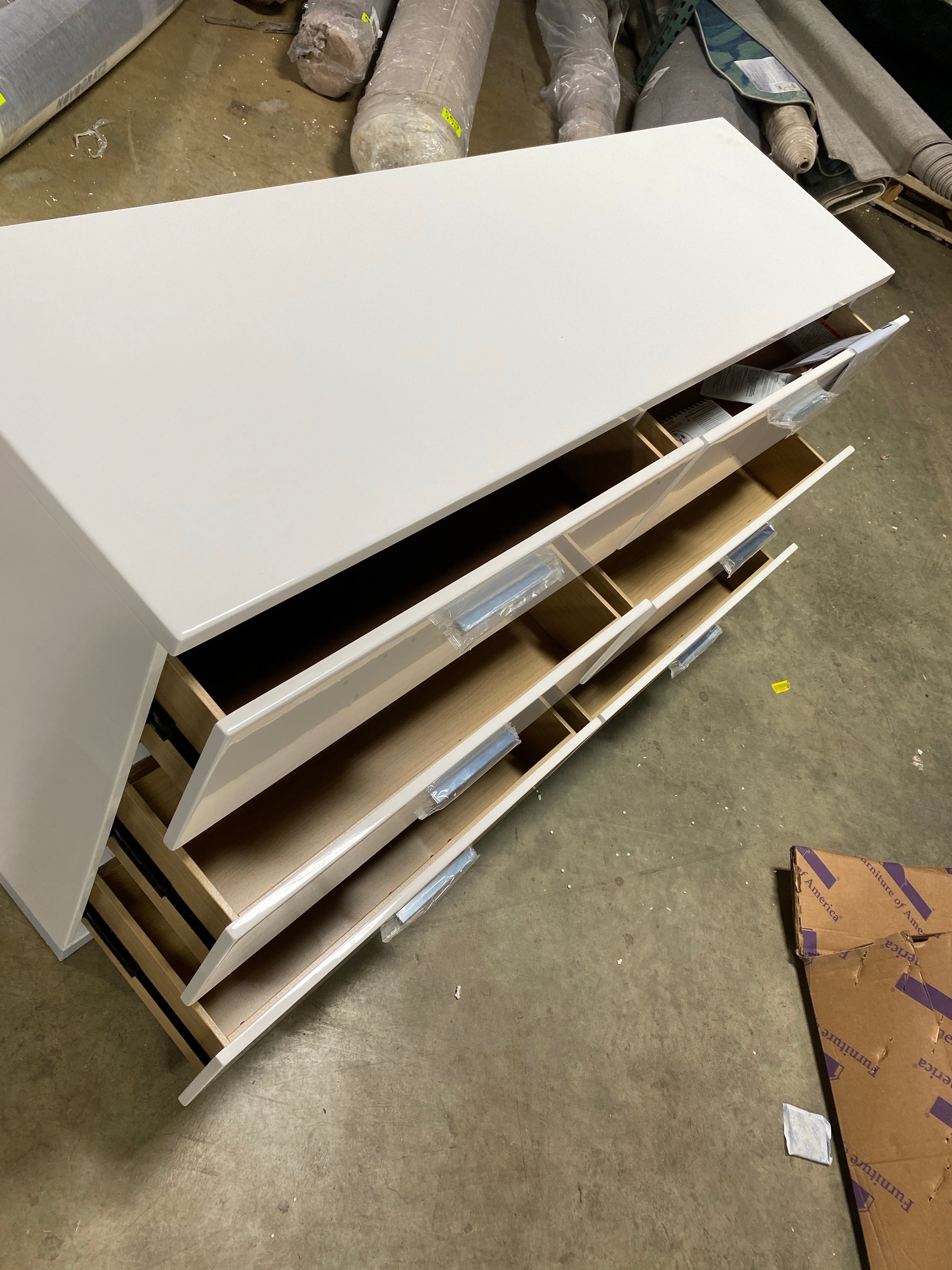 White Ricka 6 Drawer Double Dresser